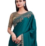 AKHILAM Women's Chiffon Embellished Saree With Unstitched Blouse Piece(SILVER29001_TFH_Parent)