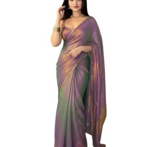 JULEE Women's Chiffon Solid Saree Fendy Chiffon-ABC