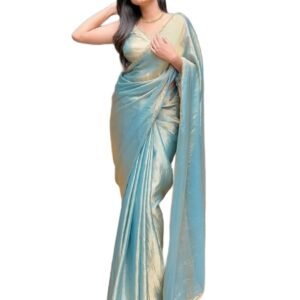 Sidhidata Women's Soft Fandy Silk Saree With Hand Work Lace Boarder & Comes With Unstitched Blouse Piece (Chhaava)