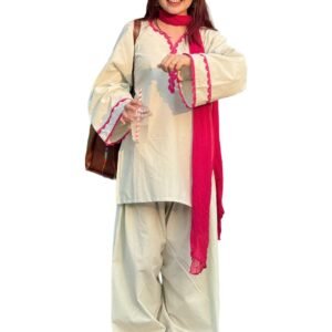 ANNI Designer Cora Cotton Farshi Salwar Suit for Women | Farsi Style Kurti | Farasi Kurta with Dupatta | Parsi Ethnic Dress | Indian Office Party Traditional Clothing Fashion Wear