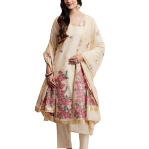 Amazon Brand - Myx Women's Jaquard Embroidered Kurta Set With Dupatta | Salwar Suit Set (Available In Plus Sizes)