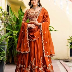 Suppar Sleave Women’s Embroidered Lehenga Choli with Dupatta | Heavy Zari Work Bridal & Lehenga Set for Women