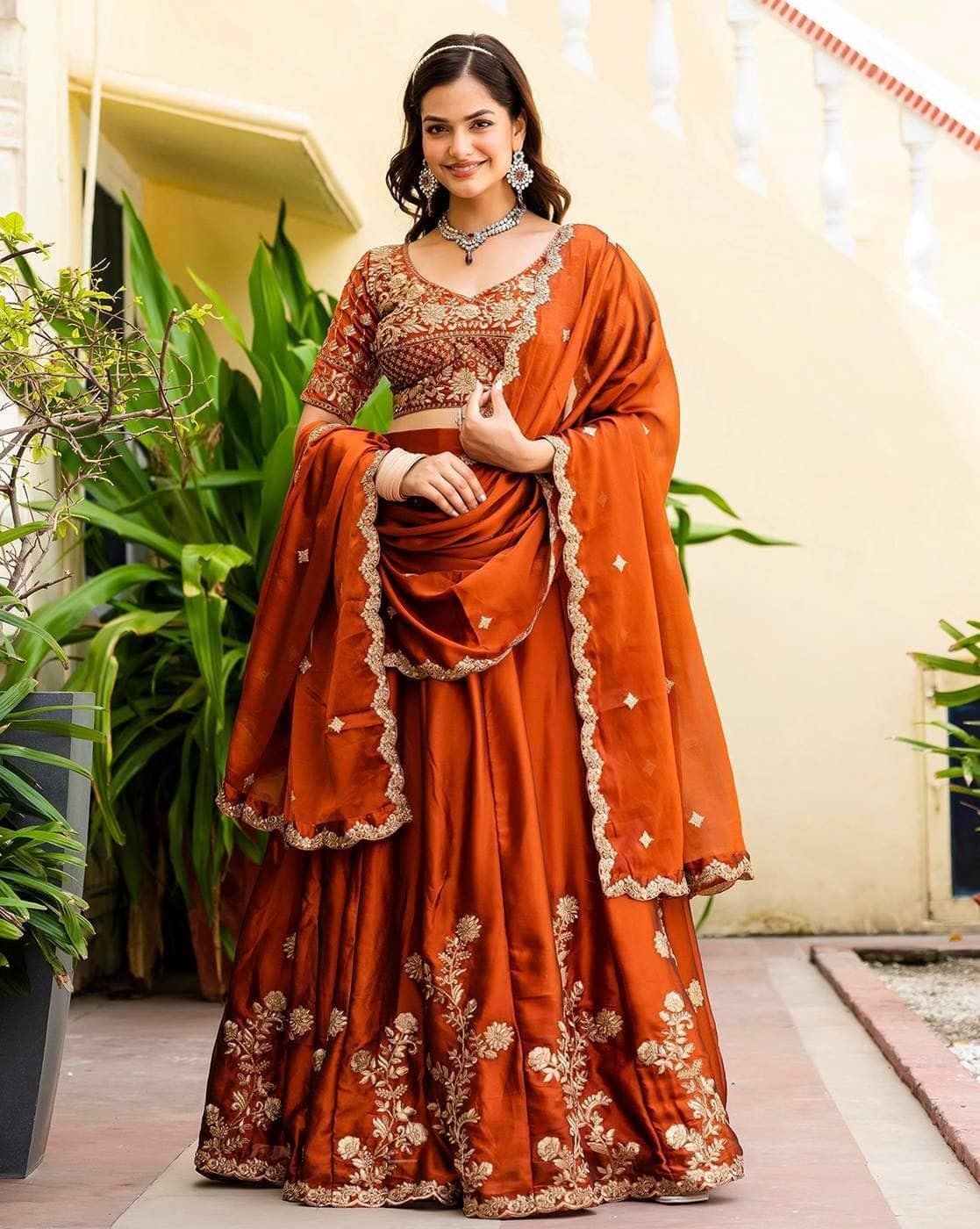 Suppar Sleave Women’s Embroidered Lehenga Choli with Dupatta | Heavy Zari Work Bridal & Lehenga Set for Women