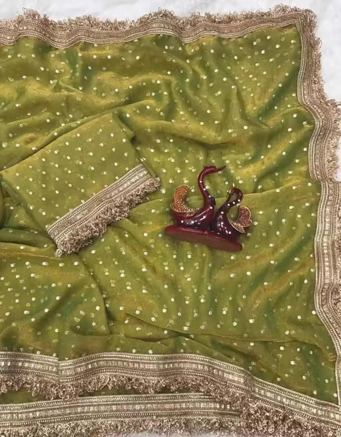 Yashika Women's Frendy Satin Butti Saree with Blouse Piece for Traditional Ethnic Wear Sari - Image 4