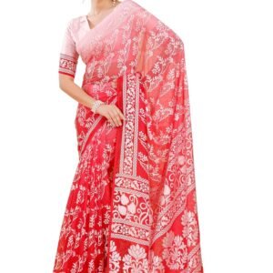 Garden Vareli Viscose Brasso Floral Print Saree with Unstitched Blouse Piece
