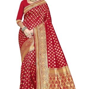 Glory Sarees Women's Woven Pure Soft Kanjivaram Silk Saree Banarasi Style With Blouse Piece for Wedding