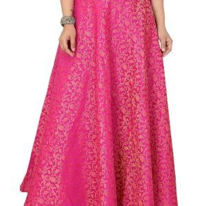 Studio Shringaar Women's Readymade Banarasi Brocade Maxi Skirt Lahenga Ghaghra.