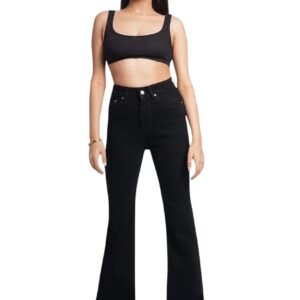 Women's Wide Leg Fit High Rise Jeans | Flared Jeans High Waist Casual Denim Pants | Denim High Waist Stretchy Bell Bottom Flared for Office,Casual