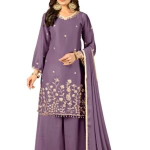 rangoli silk sharara suit set with embroidery and hand work for women