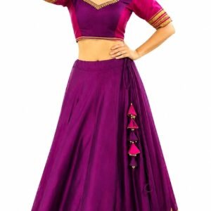 Beauty Product (MISHARI WAIN1)Dharm choice Women's Pure Rayon Lehenga Choli Set | Stitched Flared 6 Meter Lehenga with Sequins Lace Work With Stitched Blouse | Designer Ethnic Wear for Navratri, Garba, Wedding, Haldi
