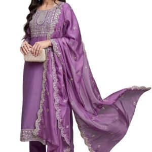 PristiveFashionHub Women Embroidered Straight Kurta and Pant Set with Dupatta kurta sets for woman kurtas for woman