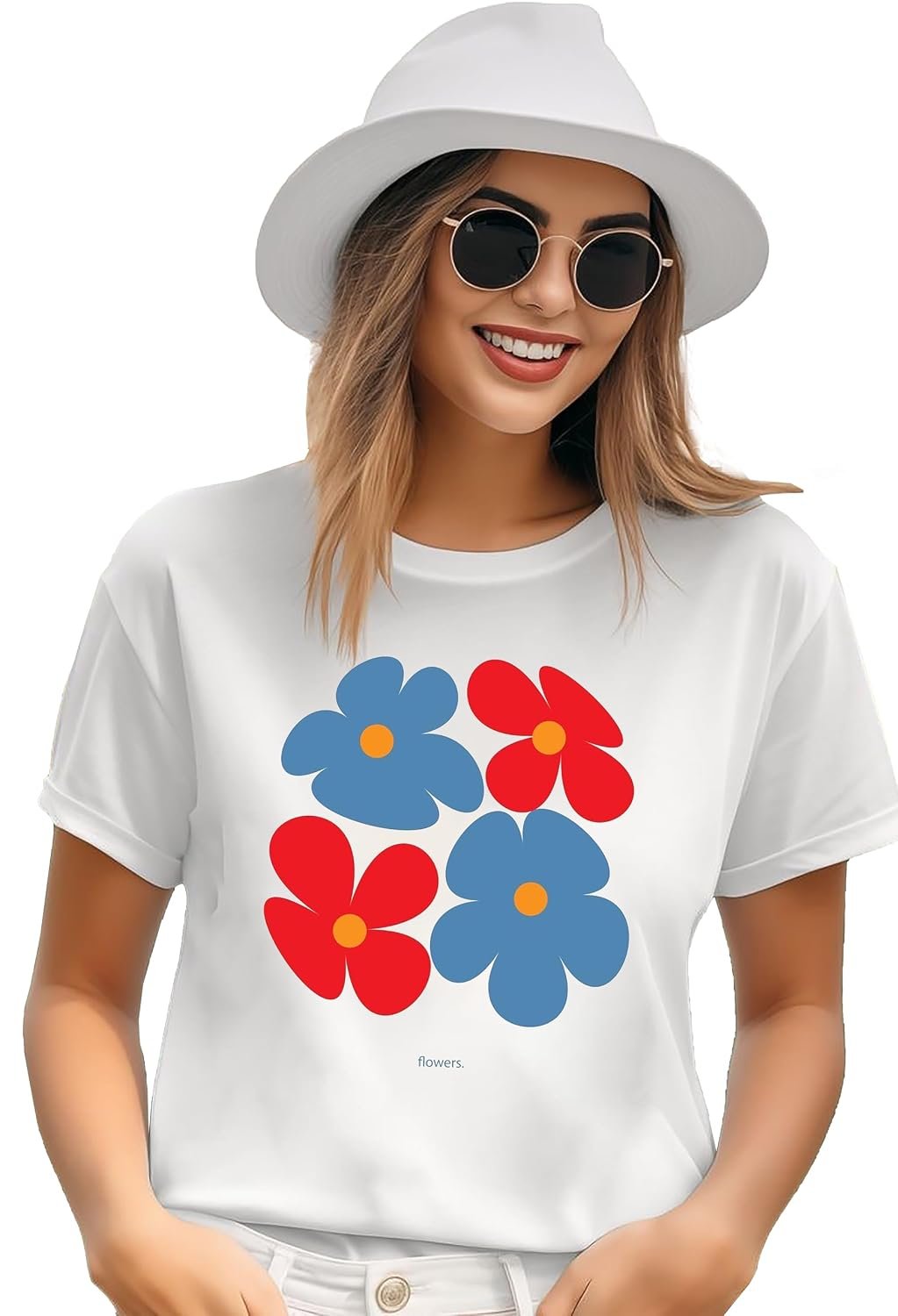 VLAM Graphic Flowers Printed Tshirt for Women | Floral Tshirt for Women and Girls