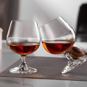 Italian Premium Brandy Wine Party Glass, Whisky Glass, Clear Glasses Crystal Cut Whiskey Glasses Bar Glass for Drinking Bourbon, Whiskey, Scotch (Italian Wine Party Glass, Pack of 2)