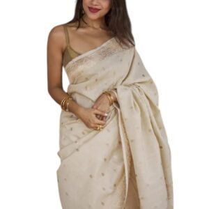 Flosive “Women’s Traditional Banarasi Kanjivaram Soft Silk Saree with Intricate Zari Weaving, Elegant Ethnic Design, Festival & with Blouse Piece”