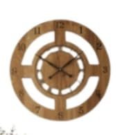 Wooden Wall Clock for Living Room, Round Analog Silent Non-Ticking Clock, Modern Decorative Home & Office Wall Decor