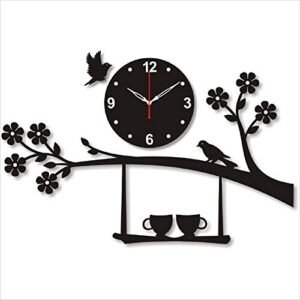 Acrylic Stylish Fancy Wall Clock for Living Room/Bed Room/Kitchen Wall Clock for Home Decor (Sparrow Round)