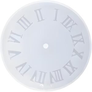 Clock Mould, 12 inch Round Resin Mould with Roman Numerals, Transparent Silicone, Handmade Crafts Set for Beginners (12 inch)