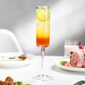 Flute Wine, White Wine, Red Wine Set, Stylish Unique Crystal Wine Glass 170ml for Champagne Ideal for Bar Parties Set of 2