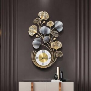 URBAN INSPIRATIONS Metal Analog Wall Clock Big Antique Decorative Home Interior Stylish Watch & Silent Machine Gold for Bedroom/Living Room/Dining/Office/Cafes/Restaurant/Hotels/House/Hall Items,52 cm