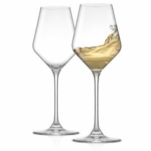 Hand Blown Red Wine Glasses Set of 2 – Premium Crystal Wine Glasses with Long Stem 360 ml – Daily Use, Unique Wedding Anniversary or Birthday Gift – Ideal for Restaurants, Home Bar