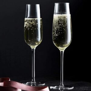 Crystal Red Wine Glass Non Lead Long Champagne Flute Elegant Hip Wine Glasses Set for Kitchen & Restaurant & Party 190 ml - Set of 2