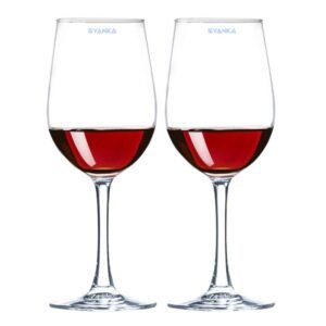 SYANKA Italian Premium Classic Wine Glasses Set of 4 Ideal for White or Red Wine Glass, Non-Lead Crystal Clear, 360 ML
