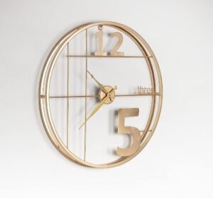Craft2lance 24-Inch Luxury Gold Metal Wall Clock for Living Room Big Size | Modern Artistic 3D Wall Watch for Hall, Home & Office Interior Decoration Items (60 cm)