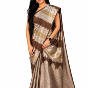 Shanthi Designer Banarasi Silk Saree with Metallic Zari Weaving & Rich Border