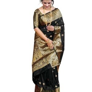 SAREEZAA Women's Banarasi Soft Silk Saree Pure Silk with Unstitched Blouse Piece