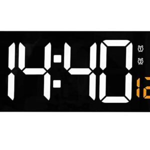 DARKNESS Digital Wall Clock, 16.2” Digital Clock Large Display, Dual Alarms, Automatic Brightness Dimmer- Easy Track The Time, Date, Day of Week and Temperature, with Remote Control (Multicolour)