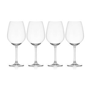 Mikasa Lana Bordeaux Red Wine Glasses, Set of 4, 22 Ounce, Clear
