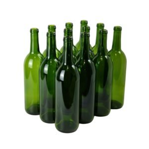 FastRack 750ml Green wine bottle, 12-Pack W5 Bordeaux - NO CORKS INCLUDED