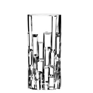 Italian Premium Water and Juice Glasses Set of 6, Transparent 300ml Drinking Water Glass, 3D Brick Design Stylish and Crystal Highball Glasses for Water Juice Milk Lassi and Cocktails