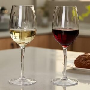 PrimeWorld Wine Glass Set of 2-300ml | Clear Crystal Glass Red & White Wine Glasses | Elegant Stemmed Glassware for Home, Parties, Dining & Restaurants