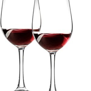 bellemax 470ML Round Wine Glasses | Crystal Clear Stem Wine Glasses for Red Wine, White Wine, Champagne, Cocktails & Mocktails | Elegant Drinking Glasses for Home Set of 2