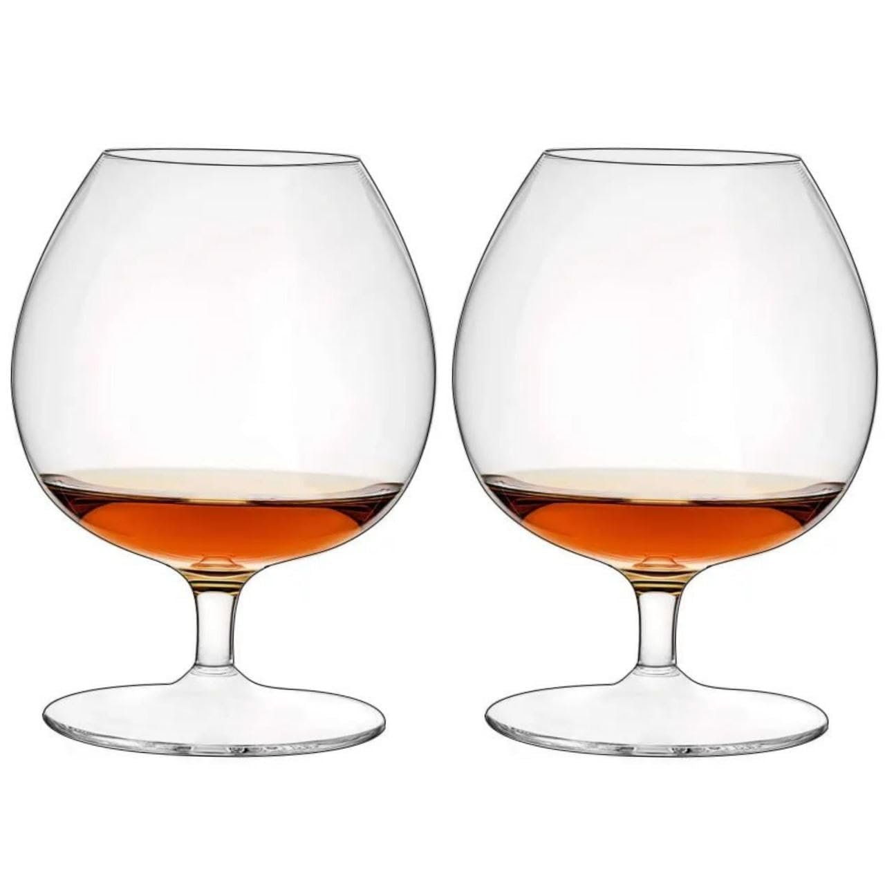 Italian Premium Classic Crystal Brandy Glass Set of 2, 250 ML Balloon Glass Non-Lead Ideal for Red & White Wine Glasses, Classic Beer Glasses Scotch, Whiskey Ultra-Thin Small
