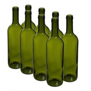 Glass Wine Bottles Bordeaux 0.75L (750ml) for Homebrew Wine Making (24 x Olive Wine Bottles)