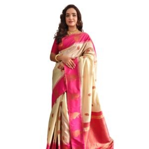Banarasi Silk Saree for Women with Blouse Piece