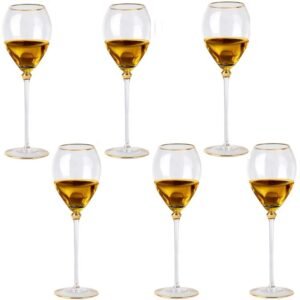GOCART WITH G LOGO Crystal Clear Bordeaux Stem Wine Glass (Bordeaux Wine Glass Gold Rim (Pack of 6))