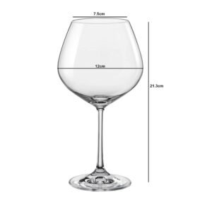 Bohemia Crystal Viola 570 ml Wine Goblet Set of 6 Lead Free European Crystal Stemware for Red & White Wine Bordeaux Gin Cocktails Elegant Durable Dishwasher Safe Made in Czech Republic