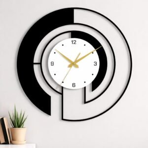 Metal Wall Clock for Living Room Decor Stylish Modern Analog Wall Watch | Designer Wall Clock for Drawing Room Bedroom Hall Kitchen | Decorative Wall Clock for Home Office Room Decoration