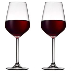 Red Wine Glasses Crystal Clear Lead Free Big Wine Glass 420 ML, Set of 2 red & White Wine, Perfect for Home Bar and Parties, Premium Crystal Clear Tableware Glassware
