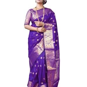 SAREEZAA Women's Banarasi Soft Silk Saree Pure Silk with Unstitched Blouse Piece