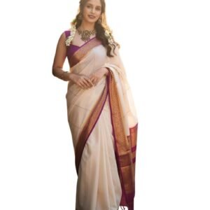 Women’s Banarasi Soft Silk Saree with Unstitched Blouse Piece (5.5 Meter) | Traditional Indian Ethnic Saree for Wedding, Festival & Party