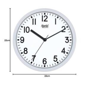 Ajanta Quartz Step Movement Plastic Wall Clock (White)