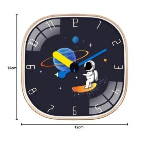 STAR WORK Quartz 12 Inches Premium Wall Clock for Home Stylish Latest Modern Design | Non Ticking Silent Wall Clock - Zero Sound & Disturbance Analog Clock (skeat Space Square)