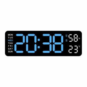 Digital wall Clock with Dual Alarms, Snooze, Temperature Display