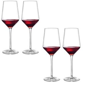 GOCART WITH G LOGO Crystal Clear Bordeaux Stem Wine Glass (Bordeaux Wine Glass Long Stream(Pack of 4))