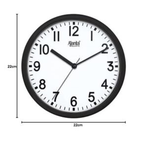 Ajanta Quartz Step Movement Plastic Wall Clock (Black)