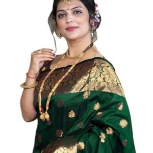 C J Enterprise Women's Pure Soft Silk Saree With Blouse Piece For Wedding